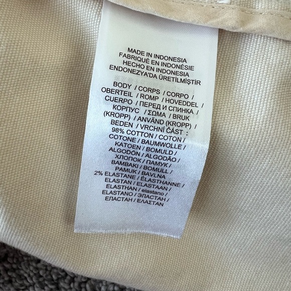 Lauren Ralph Lauren Ivory Cotton 4 Pocket Utility Botton Up Jacket Size 10 - Picture 8 of 9